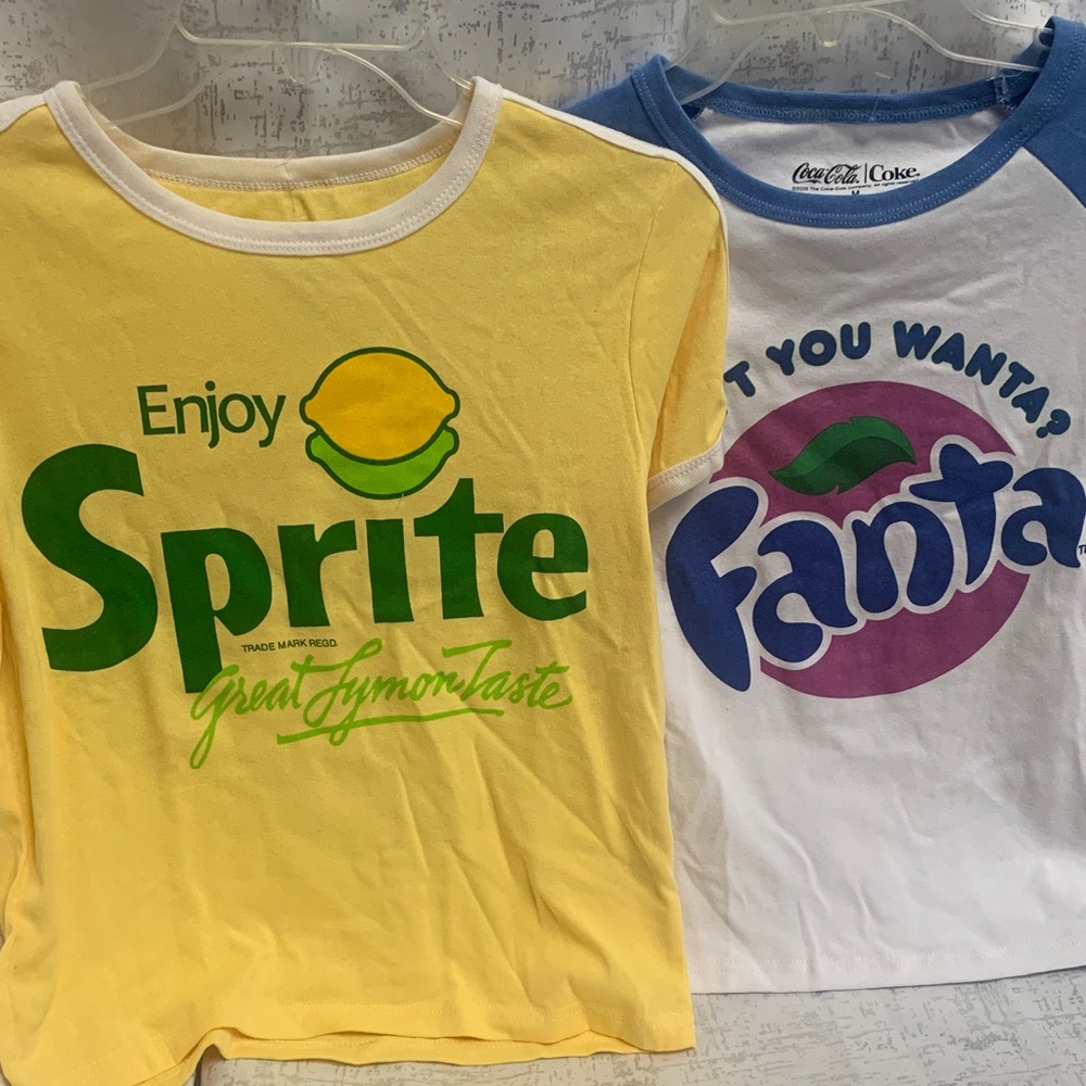 Coca Cola Sprite Yellow Short Sleeve Tee with Green Logo